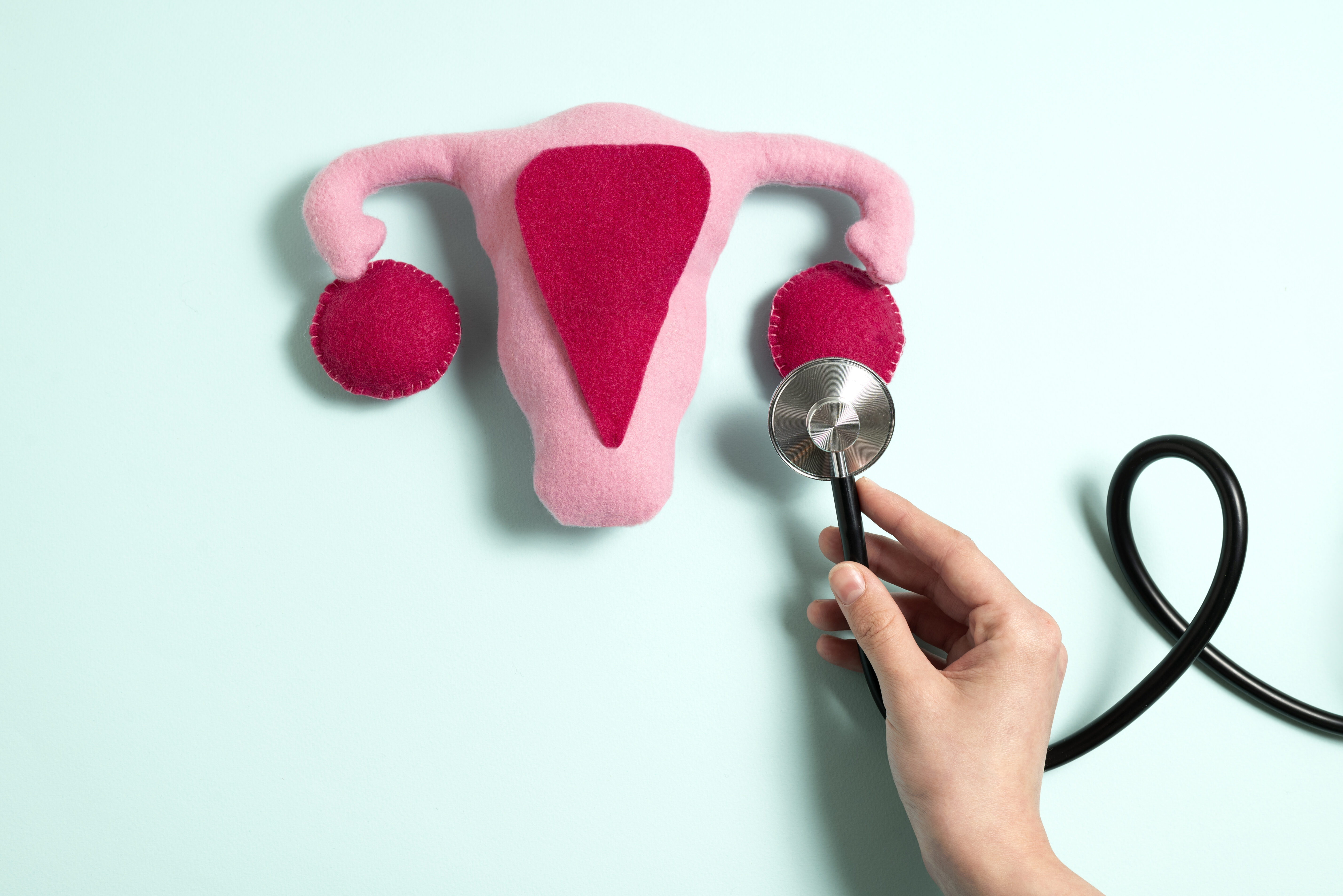 Top view hand holding stethoscope